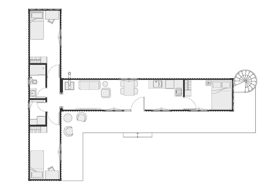 Casa contendor modelo Techadero